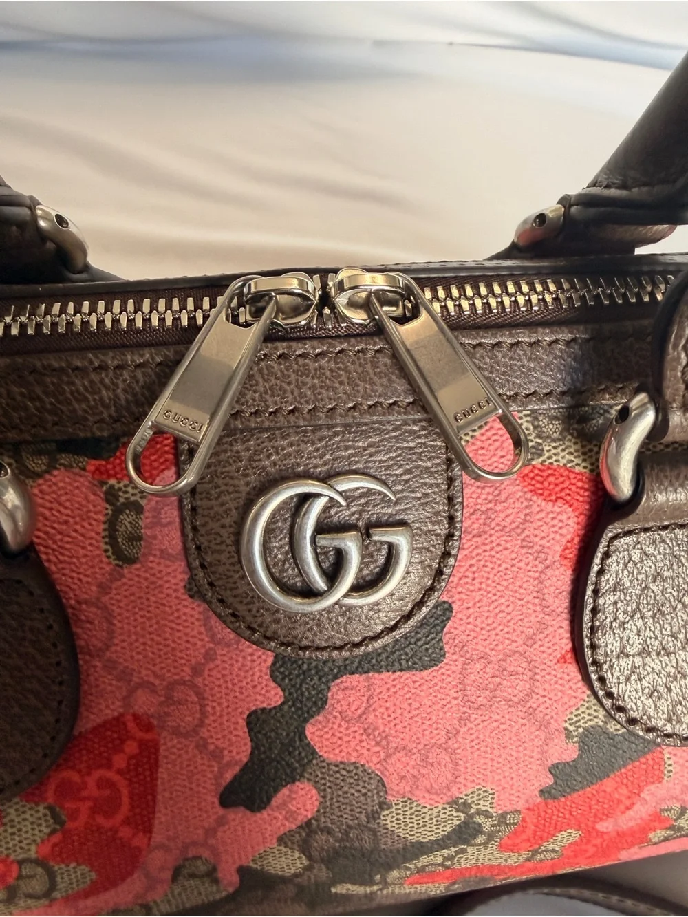 Gucci 2026 GG Small Boston Pink Camo Duffle NWT 854860 w/ Gift Box